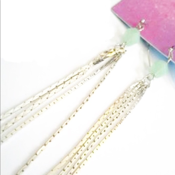 Urban Outfitters Faceted Gemstone Tassel Earrings - Picture 4 of 5